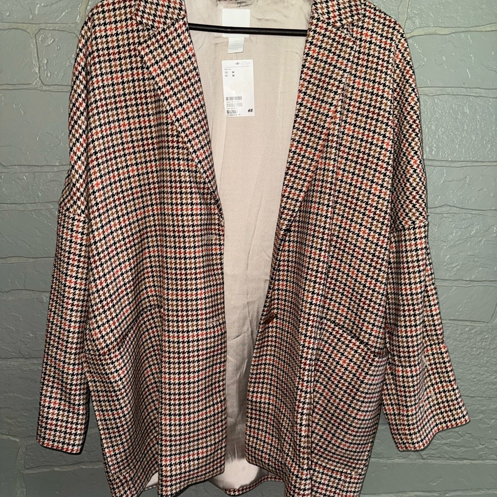 Stylish Women's Houndstooth Blazer